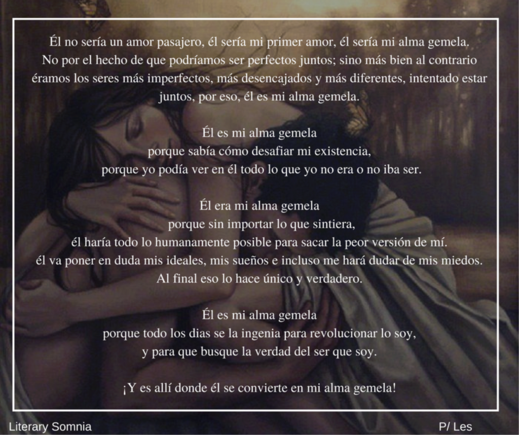 Mi alma gemela dos seres abrazos poema