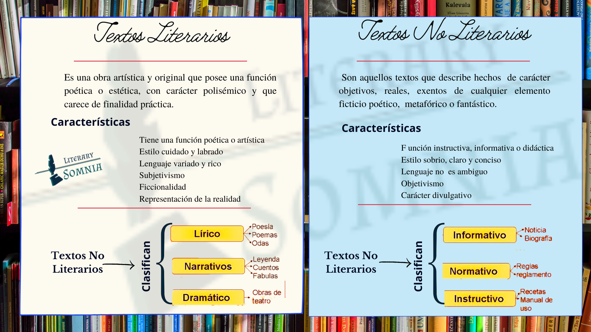 texto literario y texto no literario